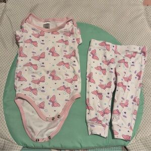 Pink Butterfly Kids Matching Set
